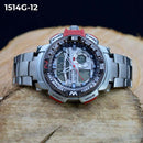 RELOJ JOEFOX DOBLE HORA PLATA/ROJO HOMBRE 1514G-12 My Store