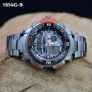 RELOJ JOEFOX DOBLE/HORA PLATA/NARANJA HOMBRE 1514G-9 My Store