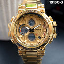 RELOJ JOEFOX METÁLICO DOBLE HORA DORADO HOMBRE 1913G-3 My Store