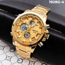 RELOJ JOEFOX METÁLICO DOBLE HORA DORADO HOMBRE 1928G-4 My Store