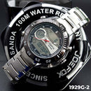 RELOJ JOEFOX METÁLICO DOBLE HORA PLATEADO HOMBRE 1929G-2 My Store