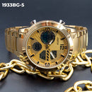 RELOJ JOEFOX METÁLICO DOBLE HORA DORADO HOMBRE 1933BG-5 My Store