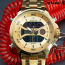 RELOJ JOEFOX METÁLICO DOBLE HORA DORADO HOMBRE 1934BG-5 My Store