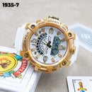 RELOJ JOEFOX ANA-DIG DEPORTIVO F. BLANCO CAJA DORADA HOMBRE 1935-7 My Store