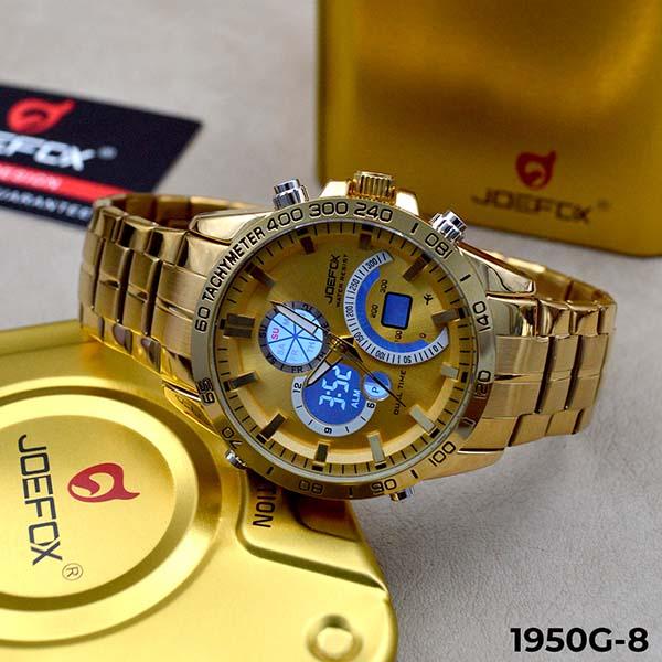 RELOJ JOEFOX DORADO DOBLE/HORA HOMBRE 1950G-8 My Store