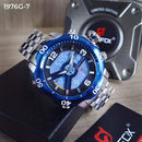 RELOJ JOEFOX PLATA/AZUL DOBLE/HORA HOMBRE 1976G-7 My Store