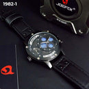RELOJ JOEFOX NEGRO/PLATA DOBLE/HORA 1982-1 My Store