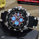 RELOJ JOEFOX TIPO INVICTA ANA-DIG DEPORTIVO NEGRO-PLATA HOMBRE 1990-7 My Store