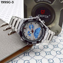 RELOJ JOEFOX PLATA/NEGRO/TABLERO BLANCO/LETRAS BLANCAS DOBLE/HORA HOMBRE 1995G-3 My Store