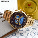 RELOJ JOEFOX DORADO TABLERO NEGRO/DORADO DOBLE/HORA HOMBRE 1995G-8 My Store