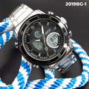 RELOJ JOEFOX METÁLICO DOBLE HORA PLATEADO HOMBRE 2019BG-1 My Store