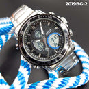 RELOJ JOEFOX METÁLICO DOBLE HORA PLATEADO HOMBRE 2019BG-2 My Store