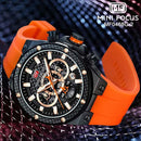 RELOJ MINI FOCUS CRONOGRAFO NEGRO/SILICONA NARANJA HOMBRE MF0468G-2 My Store