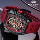 RELOJ MINI FOCUS CRONOGRAFO NEGRO/SILICONA ROJO HOMBRE MF0473G-4 My Store