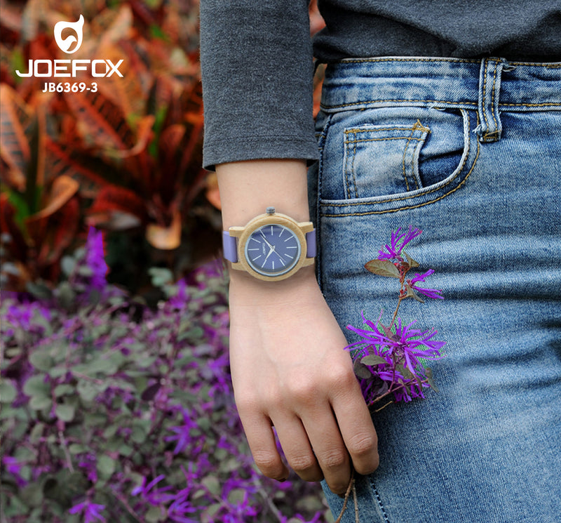 RELOJ JOEFOX BAMBU CUERO