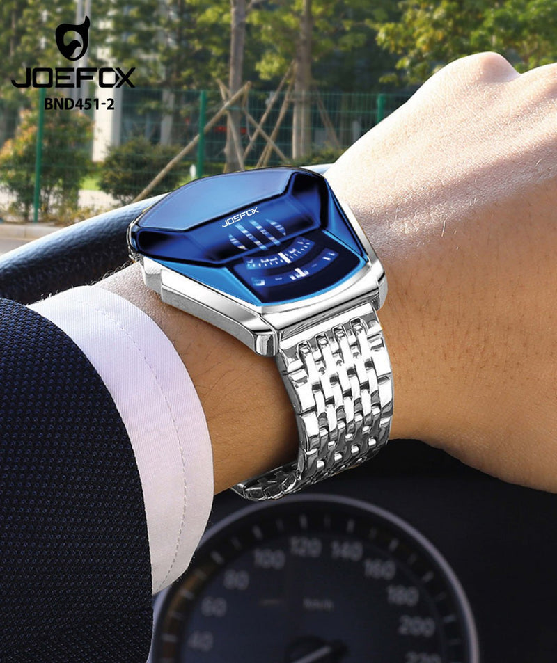 BND451 RELOJ JOEFOX  HORA GIRATORIA  METAL HOMBRE